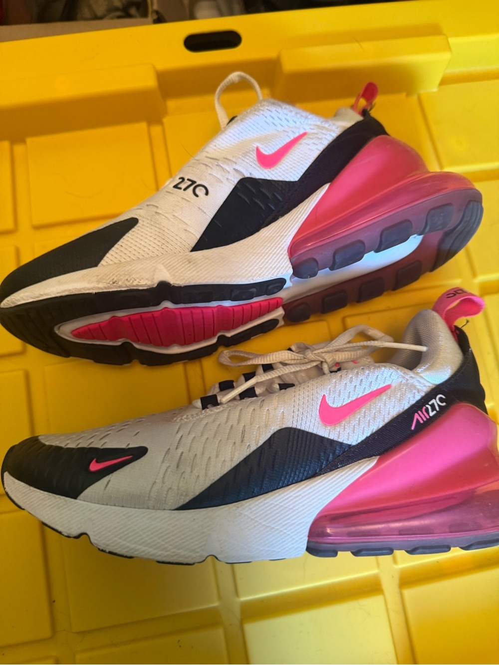 Nike Air Max 270 womens White, Pink & Black Sneakers